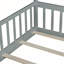 Lit de sol en forme de tente, lit plateforme avec garde-corps, lattes et porte-675138611