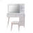 Modern Makeup Vanity Desk Set With Stool, Led Lights & Mirror, 4 Drawers, Unique Fluted Waveform Panels And Open Shelves-972246369