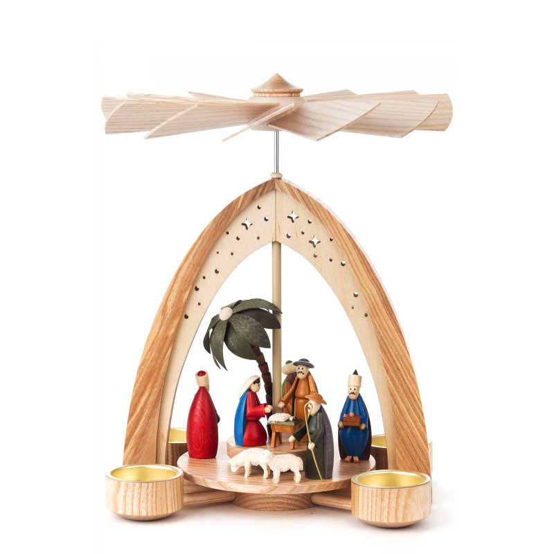 Pyramide de crèche en bois dregeno
