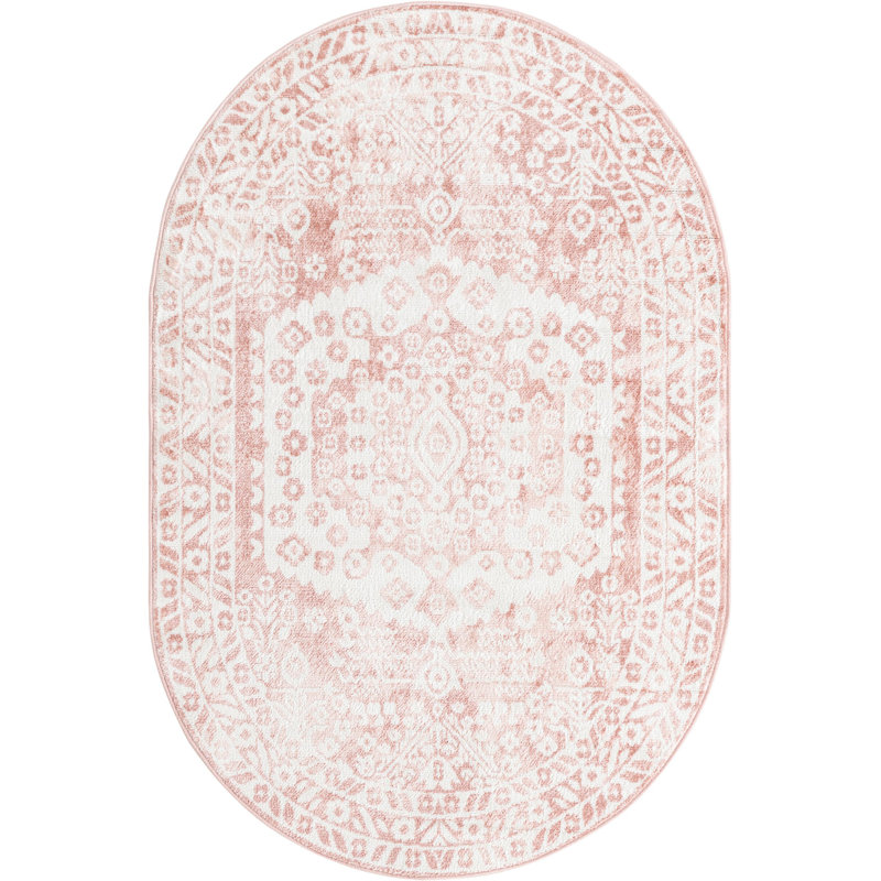 Micsunel Abstract Indoor Rug, Oval 4' x 6'