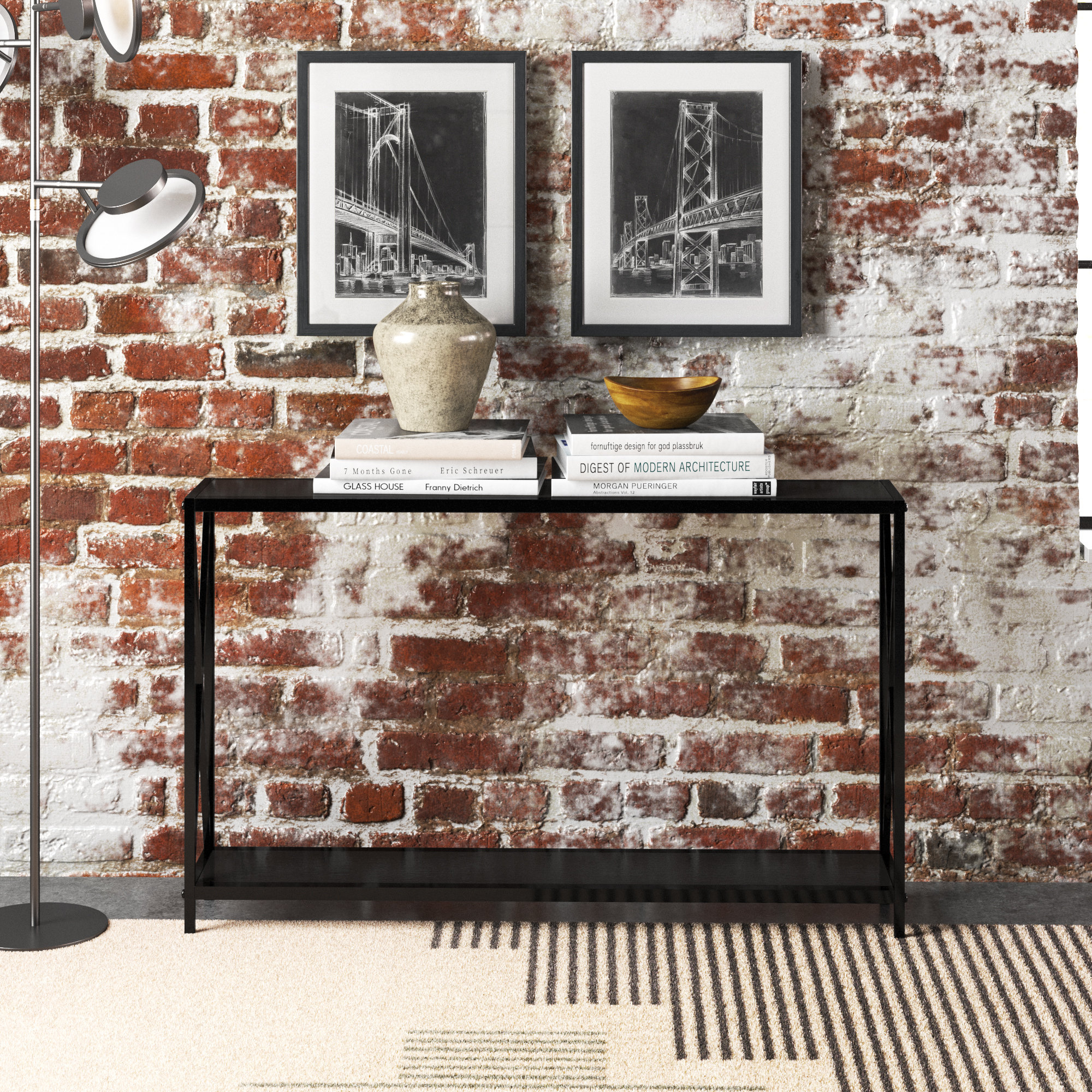 Manor Park Modern Farmhouse Console Table, Reclaimed Barnwood