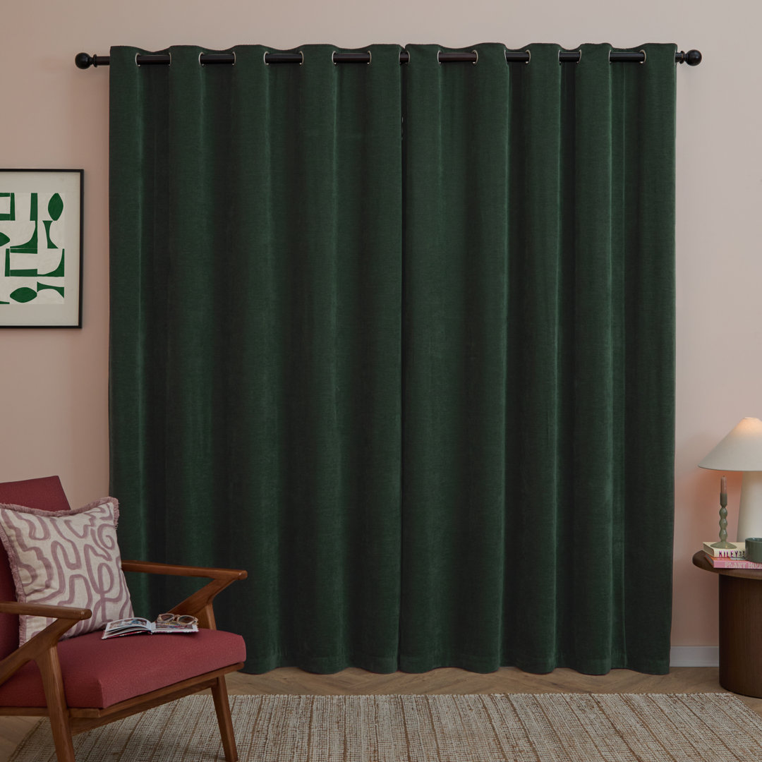 Soft Chenille Blackout Curtain Panel Pair