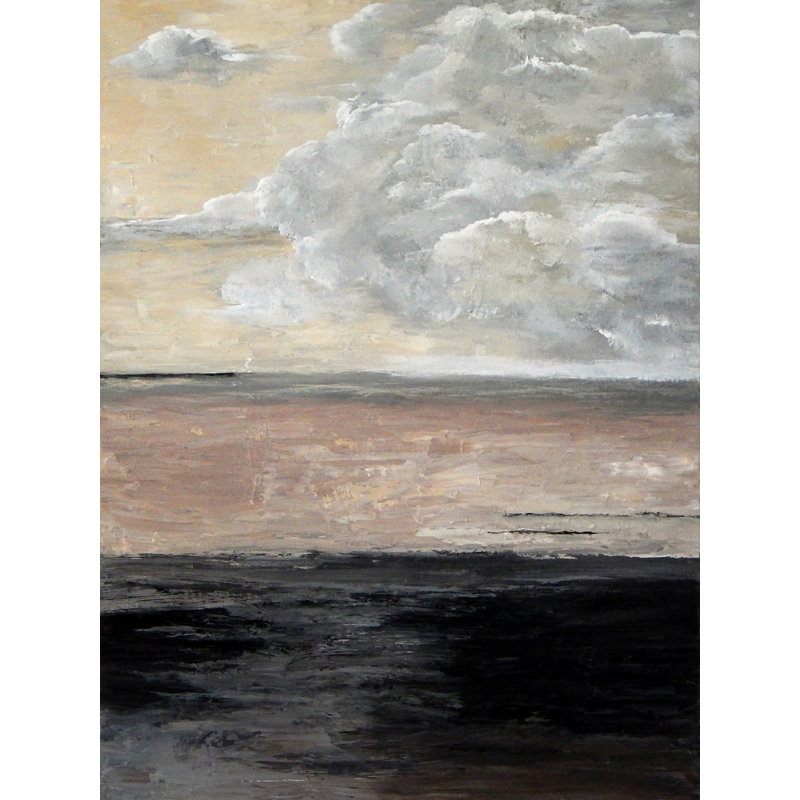 Simple Serenity by Lisa Daniels, Black Framed Canvas, 32" H x 24" W
