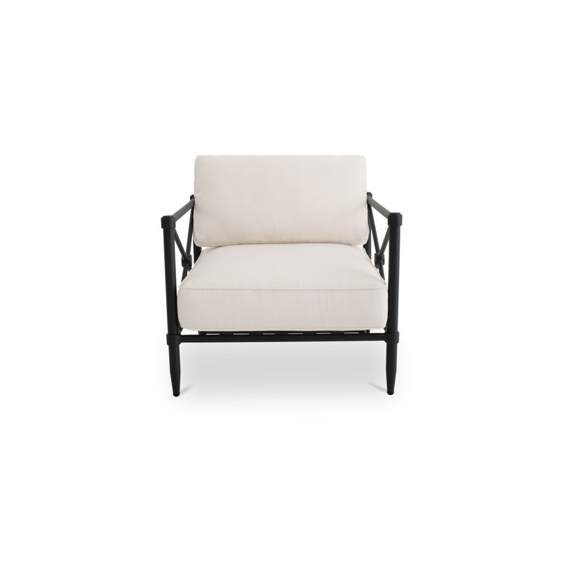 Willow Outdoor Lounge Chair, Ivory Performance Fabric