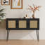 Console 47,2 po avec rangement, table de vestibule, canapé pour le couloir, noir-1891264317