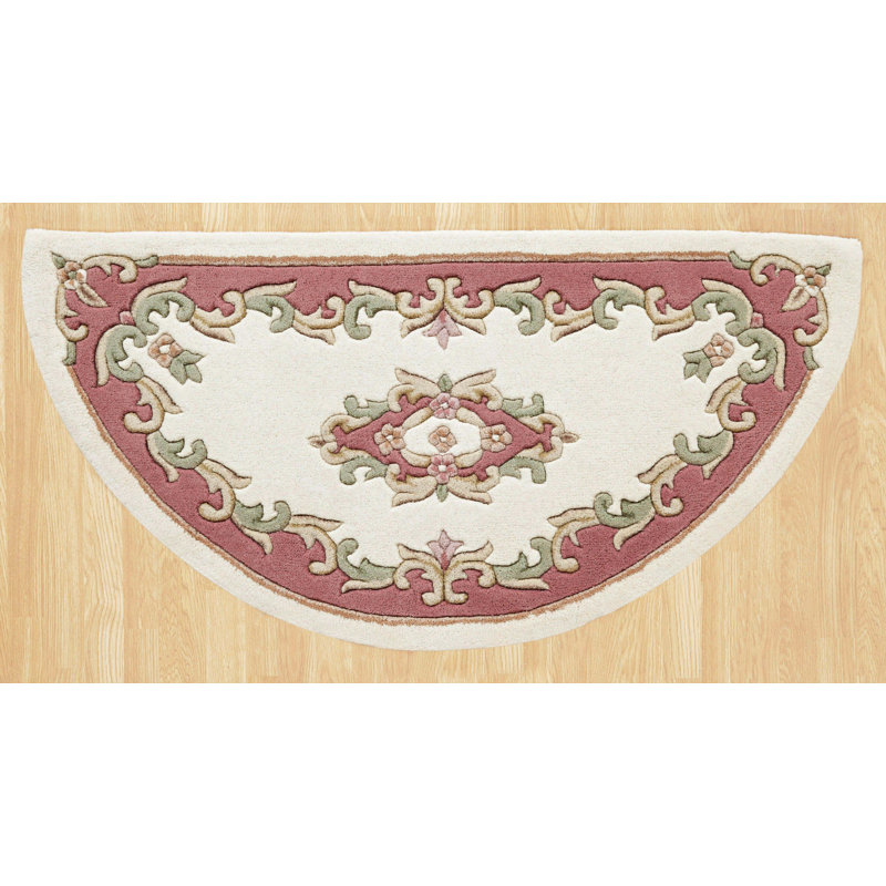 Hounslow Oriental Wool Hand Tufted Area Rug, Semi Circle 69 x 137cm