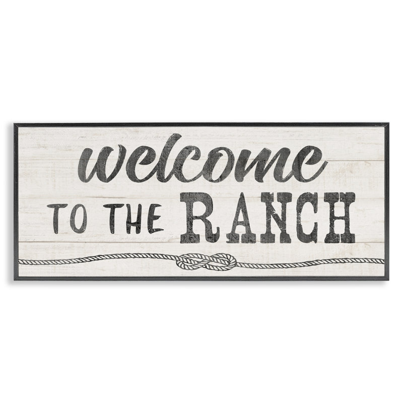 Bienvenue à la giclée encadrée Ranch, design par CAD Designs, H 10 po x l 24 po, Giclée encadrée noir minuit