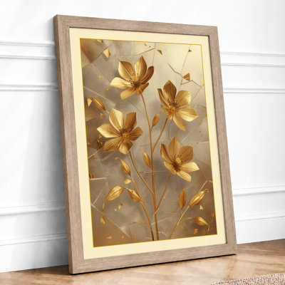 Golden Starflowers Botanical - Framed Print