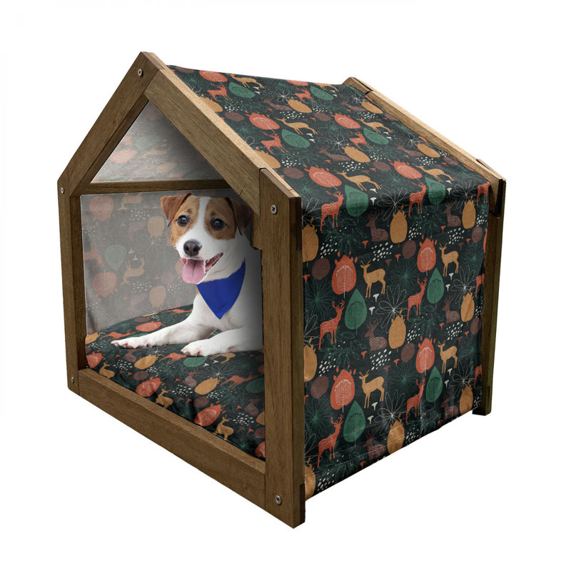 Niche pour chien en bois vert, H 25,59 po x l 29,53 po x P 21,65 po