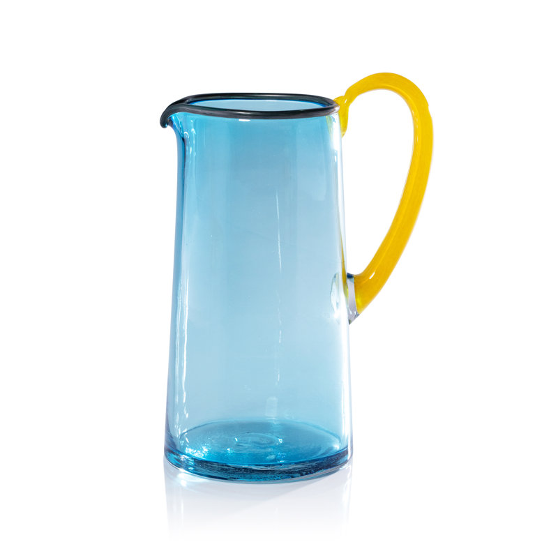 Carafe à jus en verre Lagoon, Aqua / Jaune