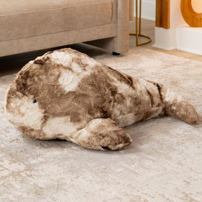 Raven-Symoné Marina The Whale Sea Buddy Large Kids Stuffed Animal Bean Bag And Pouf, Tie-Dye Cocoa Mocha Fur
