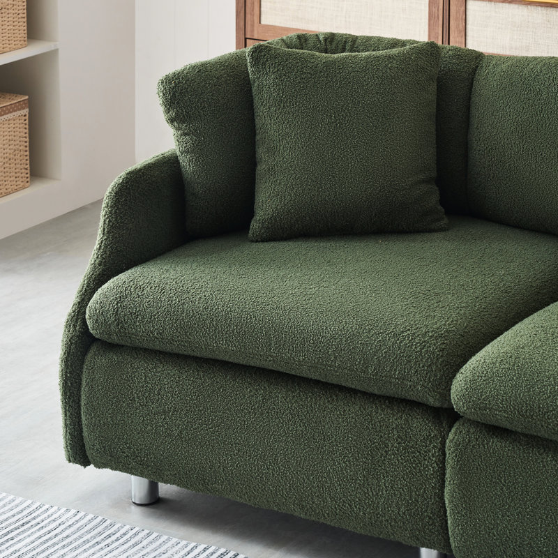 95,3 pouces de velours 3. Confortable et élégant. Pied en métal avec finition blanche. Ajoute du style à la vie moderne dans une pièce. 3 sièges pour une bonne résilience. Rembourrage en éponge pour un confort optimal