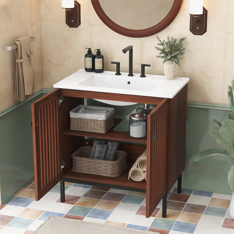 Meuble-lavabo moderne avec 4 pieds en fer