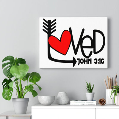 Loved John 3:16 1 Piece Wrapped Canvas Wall Art
