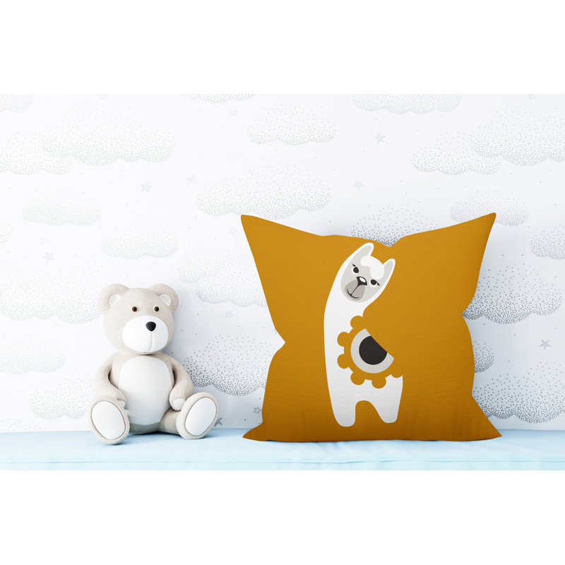 Coussin Inkie, 19 po x 19 po, Mandarine, Carré