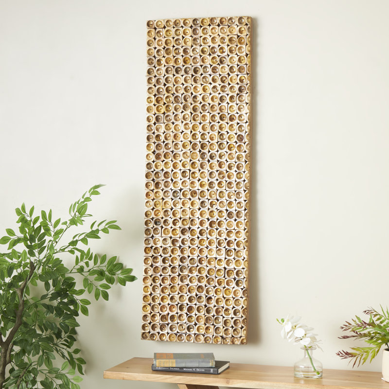 Cole And Grey Mango Wood Handmade Stacked Tree Trunks Abstract Wall Decor, 47.3" H x 16" W x 2.1" D