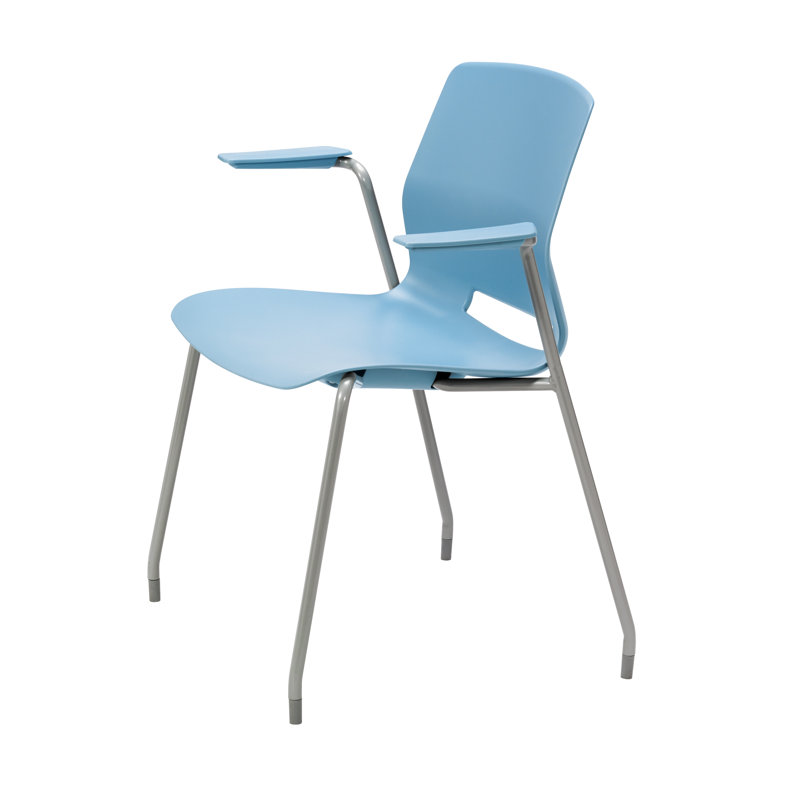 Chaise empilable Wille, Bleu ciel, Sans roulettes