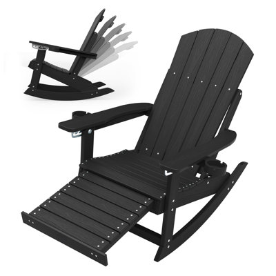 HIPS Outdoor Rocking Chair With Hidden Ottoman by Beachcrest Home