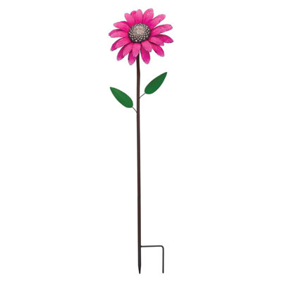 46" Metal Flower Decorative Garden Stake with Vibrant Weather Resistant Finish and Sturdy Ground Stake - Sunflower