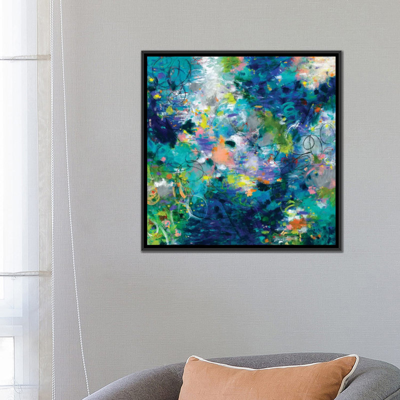 «Deeper Than the Ocean», reproduction sur toile, H 26 po x l 26 po x P 1,5 po, Toile avec cadre noir, Pas de tapis