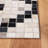 Sebeka Hand Woven Leather/Felted Cloth Chevron Rug in Ivory/Black-1163500381