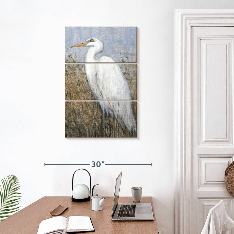 Brampt White Heron II, 32" H x 20" W