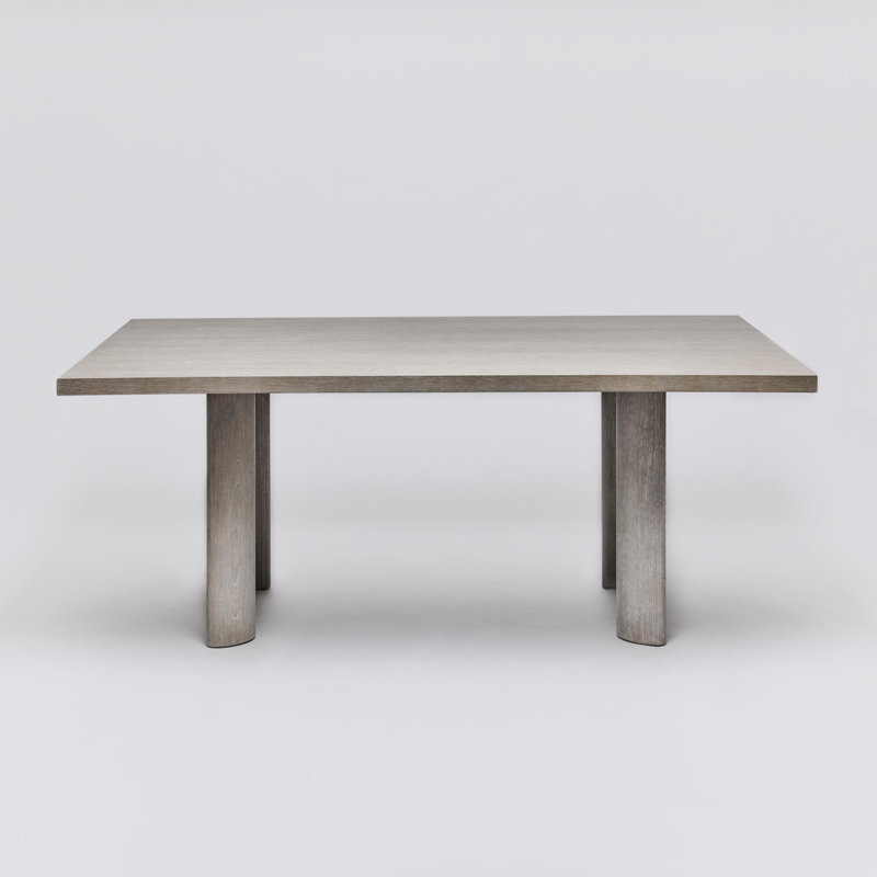 Aubry Solid Oak Dining Table, Cliffside Gray