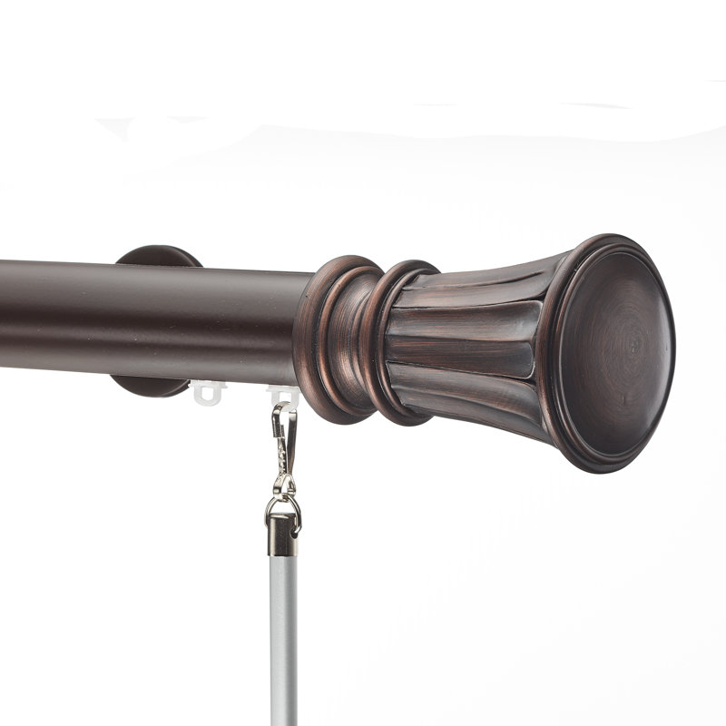 Tringle à rideaux simple 1,5 po Heberling, H 2,38 po x l 96 po x P 3,63 po, Marron