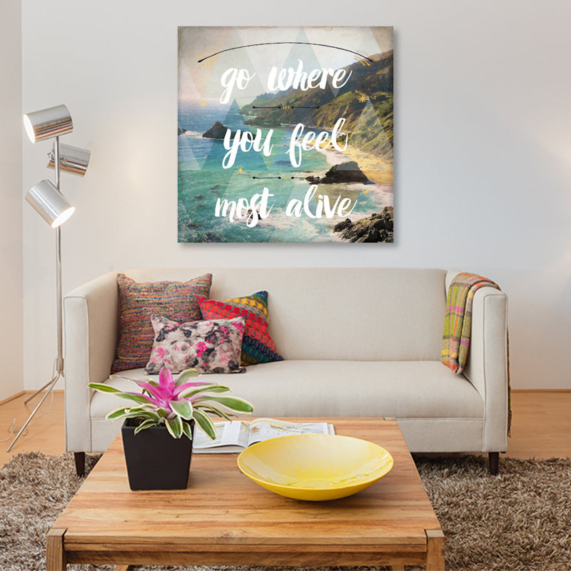 « sea view i », reproduction d’impression sur toile tendue, H 48 po x l 48 po x P 1,5 po, Toile tendue, Pas de tapis