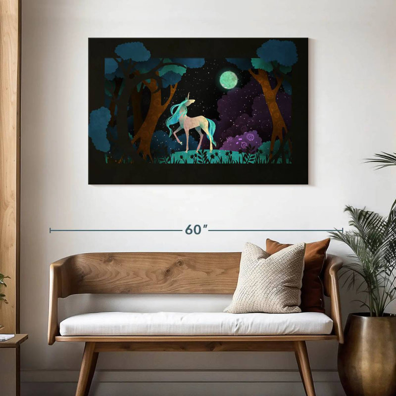 Ashelle, licorne rétro, H 30 po x l 45 po