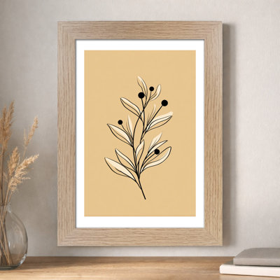 Scandinavian Eucalyptus Line Wall Art, Minimalist Botanical Vector Drawing in Warm Beige, Home Decor Giclee Art Print for serene interiors 1 Piece Wall Art