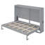 Lit escamotable double pleine grandeur, gris-588555525-588555530