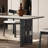 Rectangular rock plate solid wood dining table-1457779887