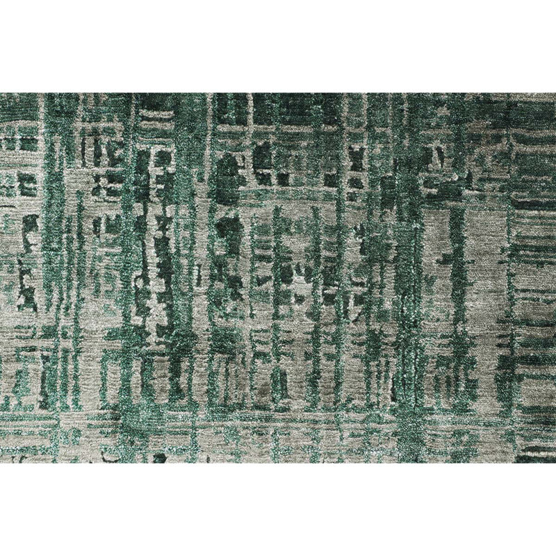 Abstract Area Rug in Green, Rectangle 2' x 3', Wool