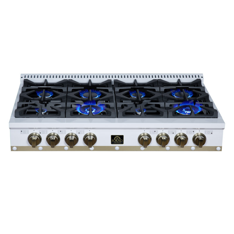 Plaque de cuisson au gaz 48 po blanc, Copper/White