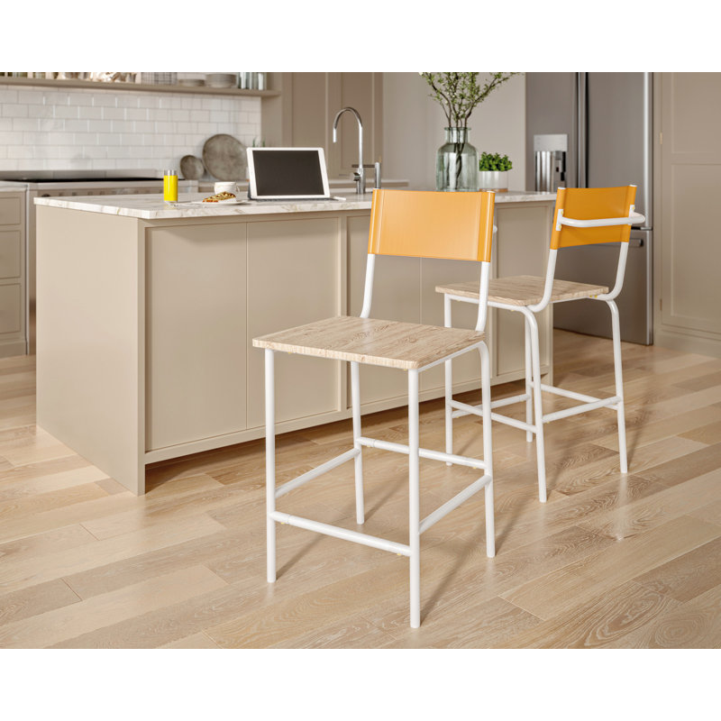 Fauteuil de café Bouevard, Jaune / blanc / brun