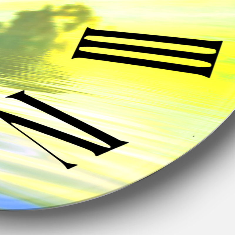 Yellow and Blue Seascape Reflection - Traditional wall clock, Medium