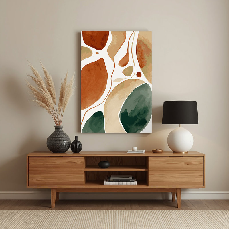 Abstrait aquarelle 85, art mural en métal brun, H 11 po x l 14 po