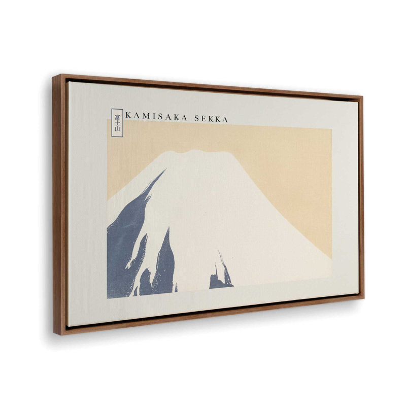 Mont Fuji par Kamisaka Sekka, H 8,75 po x l 12,75 po, Floater Frame, Noyer