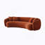 Canapé modulaire courbé 5 places avec molleton Teddy, offrant confort, style et détente pour les réunions de famille-119725740-119725741