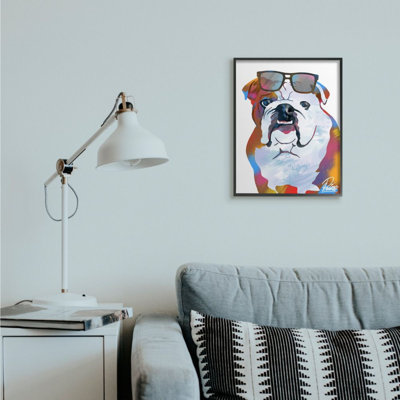 «Colorful American Bulldog Portrait» par Marcus Prime - impression d'art graphique
