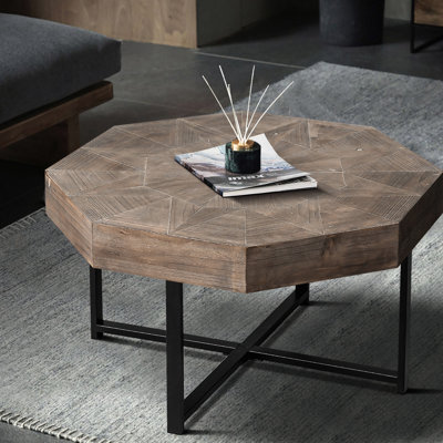 Table basse vintage rétro avec pieds en métal