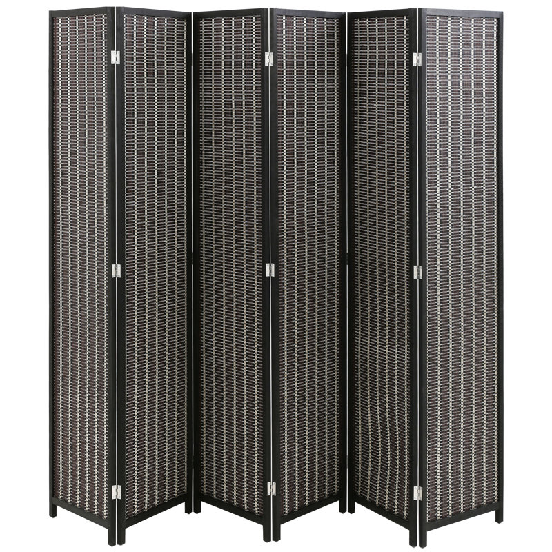 Paravent pliable à 4 panneaux l 78,8 "x H 72" Iciss, Noir / 6 panneaux