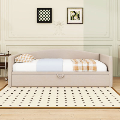 Twin Upholstered Daybed with Pop-Up Trundle