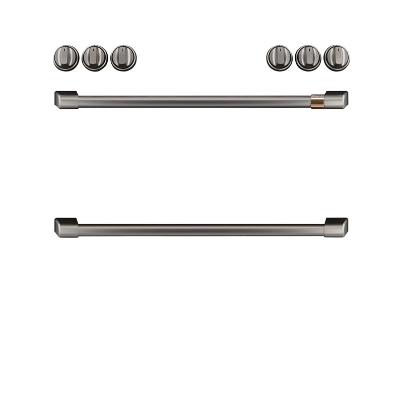 Front Control Gas Range Handle Kit, Brushed Black