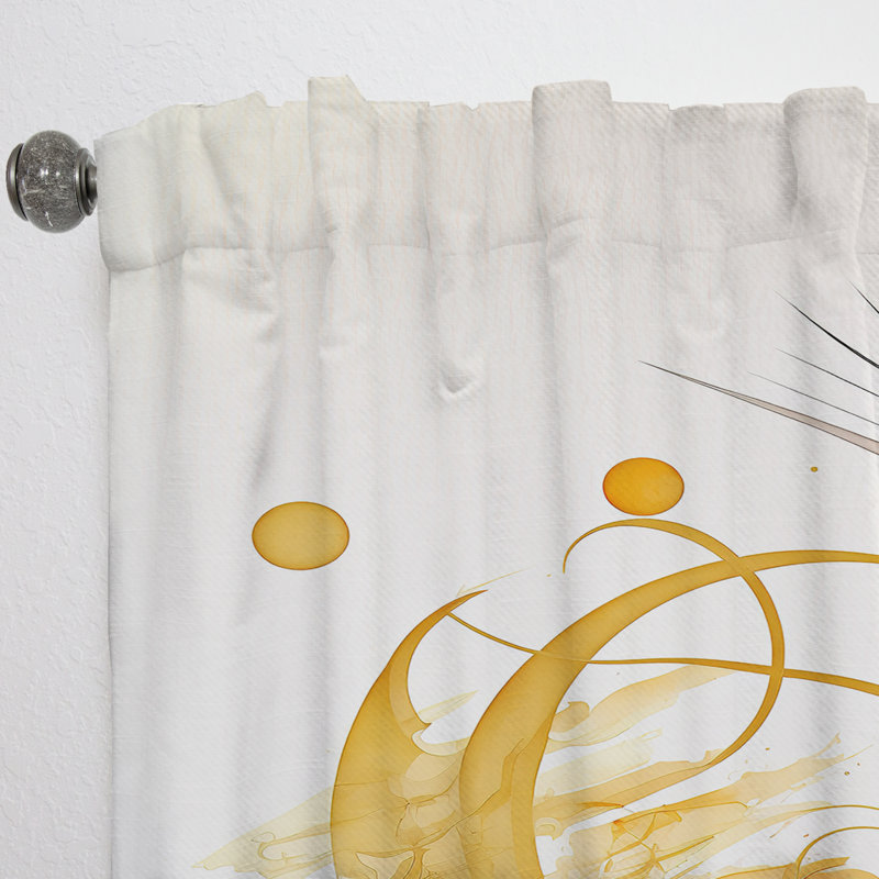 Golden Spiral Movement II - Modern Curtain - Velvet Room Darkening - 1 panel, 52" W x 63" L