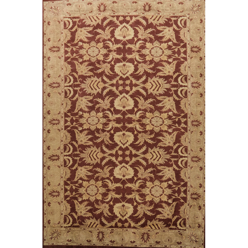 Tapis traditionnel élégant brun clair Zeigler 14 x 21 Elegant Maroon
