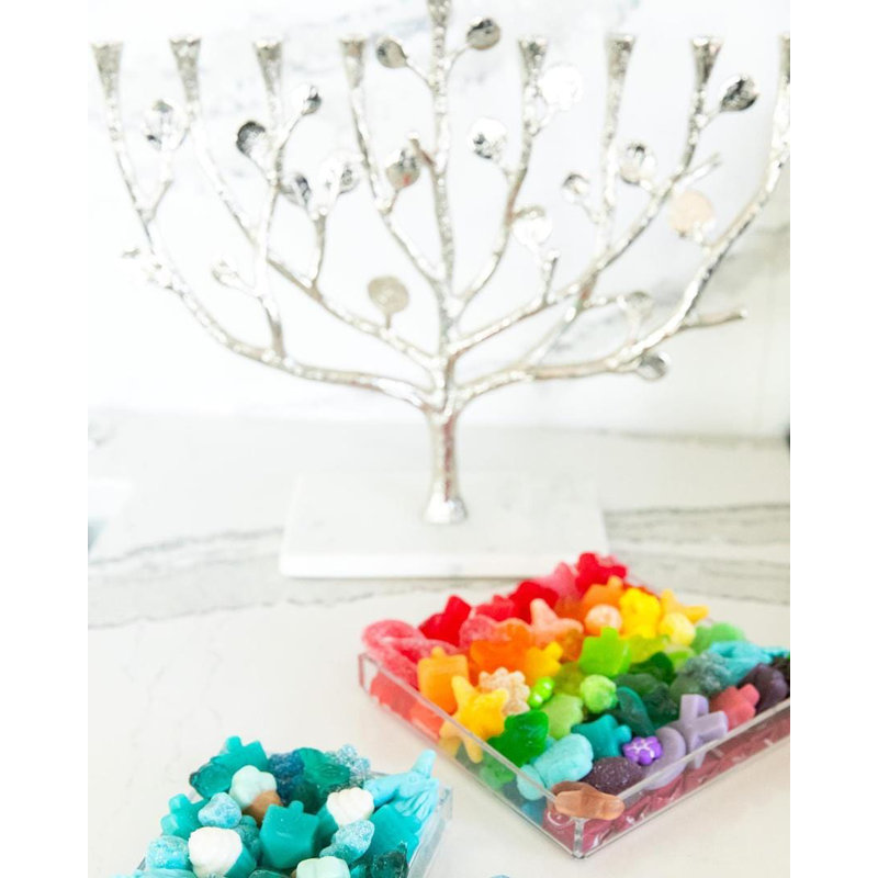 Botanical Leaf Marble Menorah