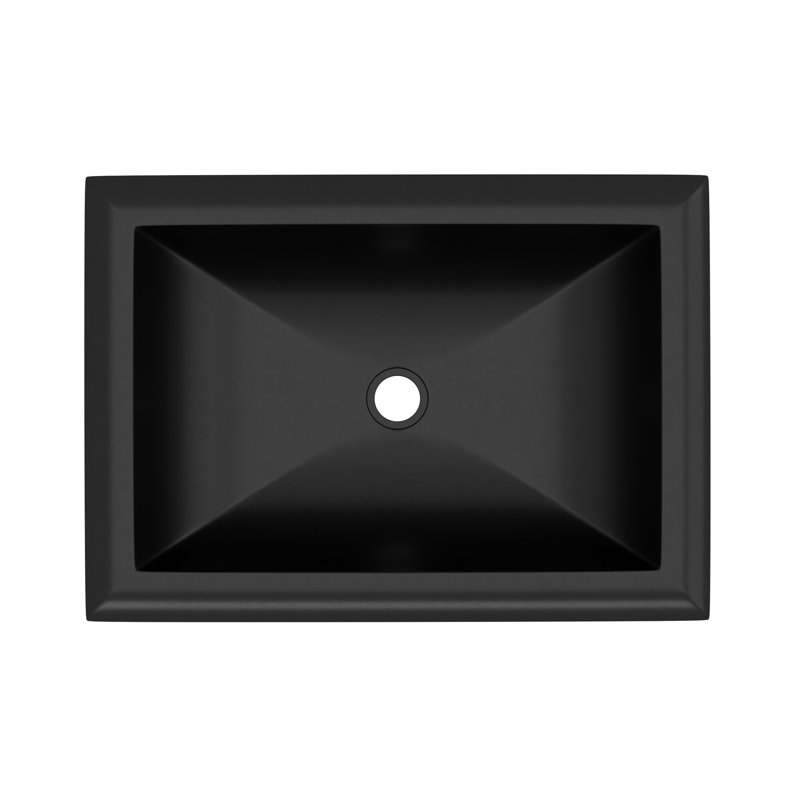 Montecito Handmade Rectangular Drop-in Bathroom Sink, Charcoal