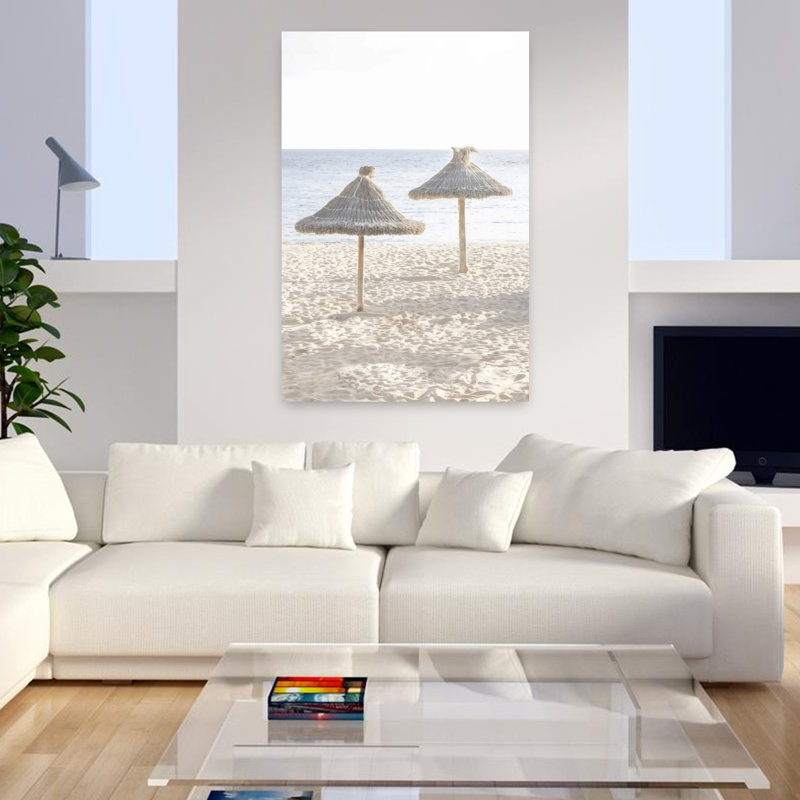 Parasol de plage, art mural contemporain, H 48 po x l 32 po